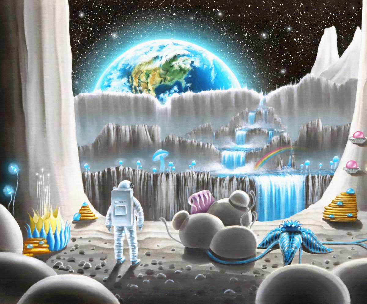  … и каждую ночь наблюдаю восход Земли. Я слышал, что внутри Луны живут удивительные растения и существа и прилетел сюда завороженный. Луна предстала предо мной лёгкой водой среди серебристых берегов. Среди размашистых цветов плавно двигаются гигантские тихоходки. Погода здесь была всегда ровной, без ветров, без дождей и туманов, без жары и холода. Я был среди селенитов выращивающих трованты и участвовал в пышных празднествах лунных жителей. Но всё здесь напоминает о моём доме... И я знаю, что никогда не попаду обратно. Растения проросли внутри корабля, пробили его насквозь... Я чувствую мучительную усталость и совсем обессилел. Человеческая природа не способна долго выдерживать такие страдания. Всё что я могу - лишь каждую ночь наблюдать восход Земли... 