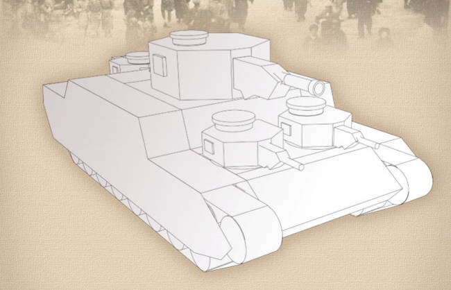Источник фотографии http://www.papercraftsquare.com/wp-content/uploads/2017/01/Japanese-Super-Heavy-Tank-Type-120-O-I-Paper-Model.jpg