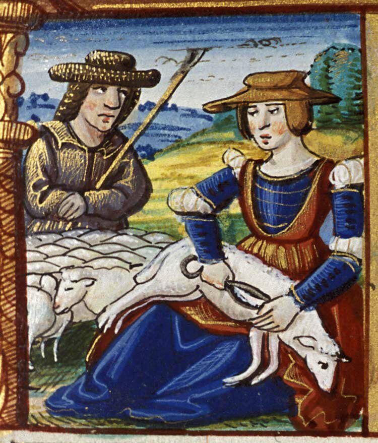 Автор: Image from Book of hours by Jehan de Luc, 1524 (The Hague, MMW, 10 F 33, fol. 7r) - http://www.larsdatter.com/strawhats.htm, Общественное достояние, https://commons.wikimedia.org/w/index.php?curid=20156210