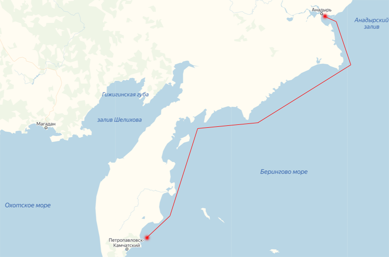 Анадырский залив карта