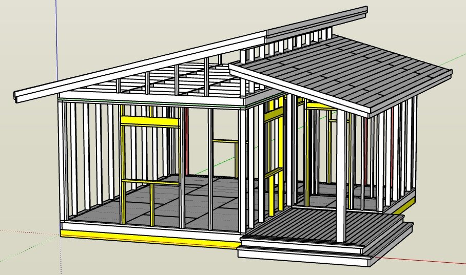 Проект каркасного дома в скетчап