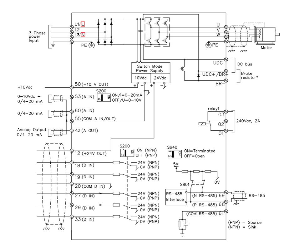 Схема подключения частотника vlt micro drive