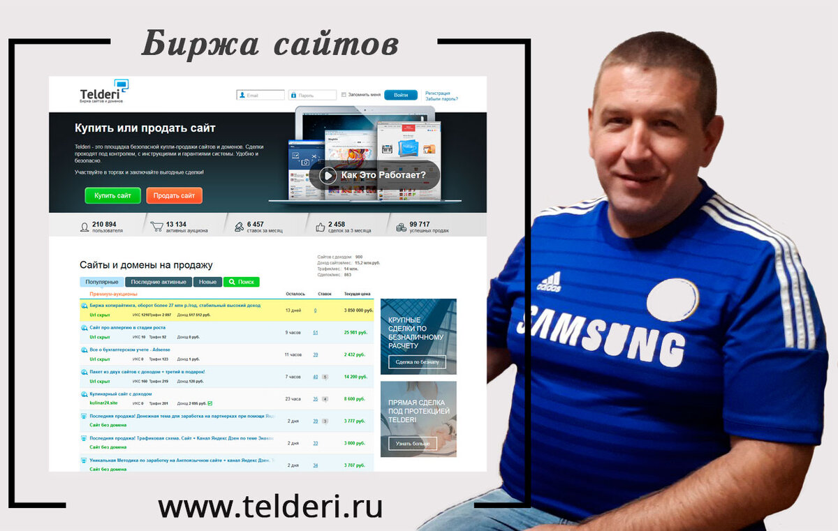 Скрин сайта биржи по продаже сайтов