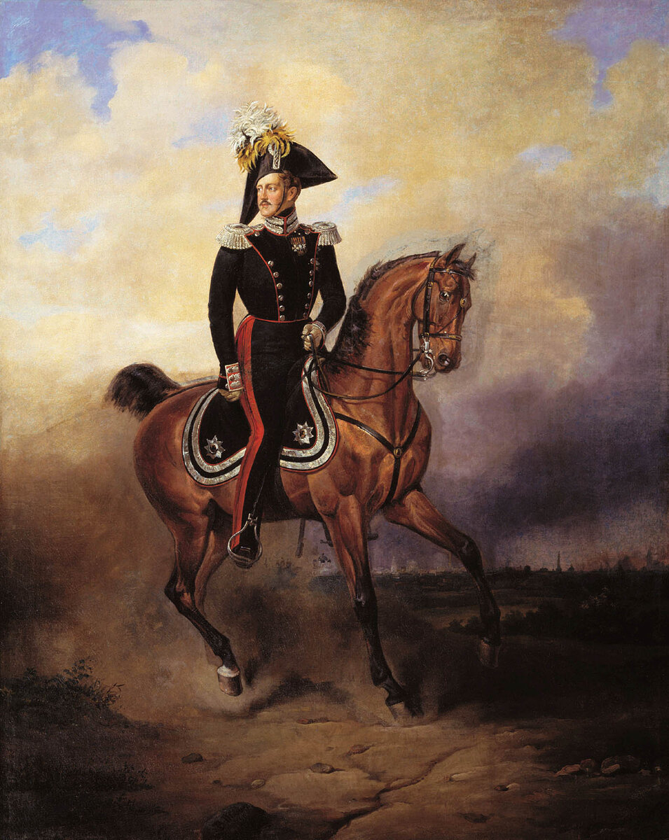 Портрет императора Николая I на коне. Художник В.Ф. Тимм, 1840 год, из коллекции Государственного музейного объединения «Художественная культура Русского Севера»
