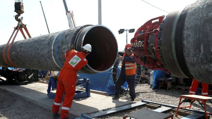 Строительная площадка газопровода "Северный поток-2" недалеко от города Кингисепп Ленинградской области в 2019 году © Антон Ваганов / Reuters.