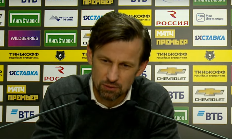 Кадр из интервью С.Б.Семака после матча Динамо- Зенит