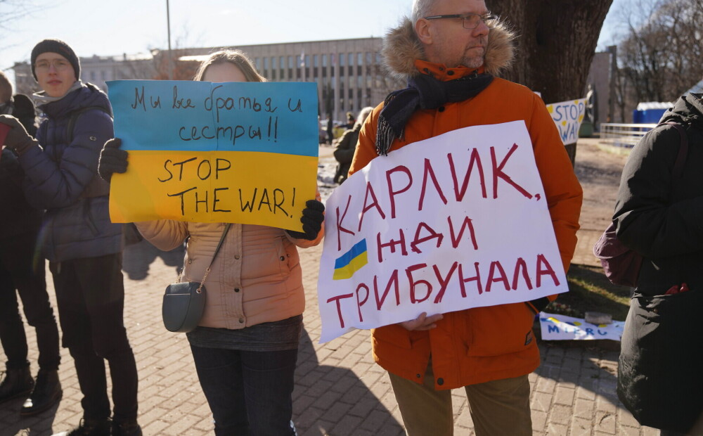 Протест против Войны в Латвии