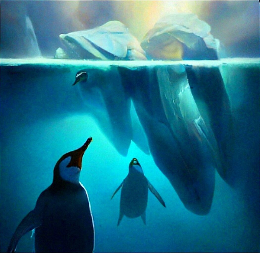 Пингвины под водой