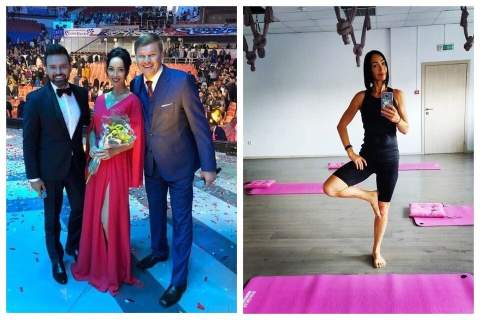    Юлия Шпилевская на "Славянском базаре" в Витебске и в студии пилатеса. Фото: соцсети