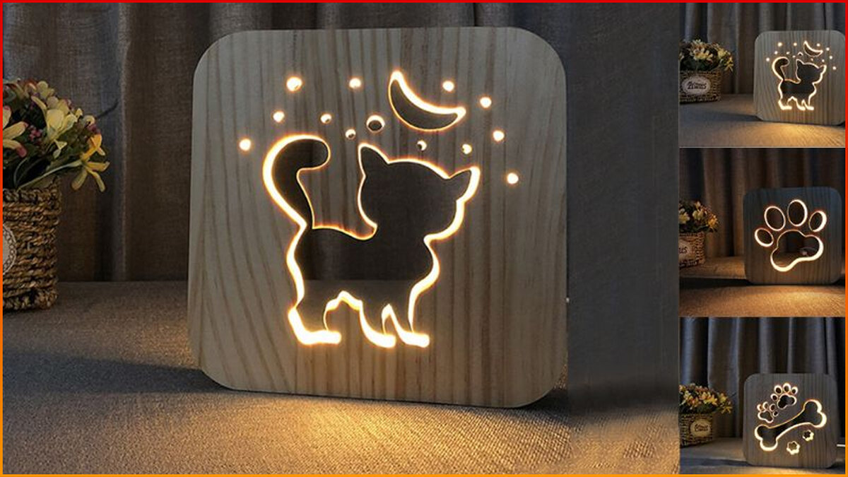 Деревянный светильник