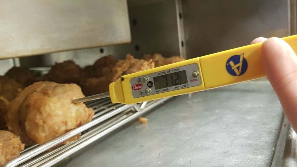 Замер температуры  куринной ножки