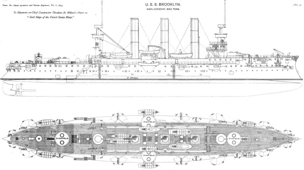 Внешний вид броненосного крейсера "Бруклин".