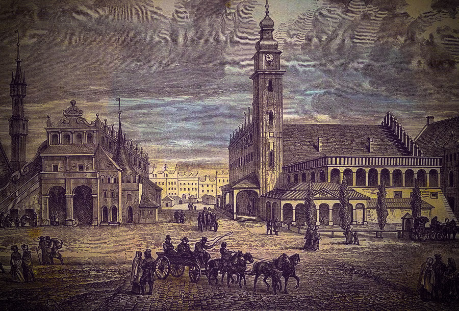 Средневековый Краков. Картина современного художника. 