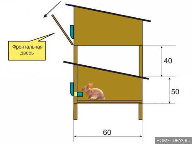 Клетка для кроликов своими руками - чертеж с размерами, инструкция