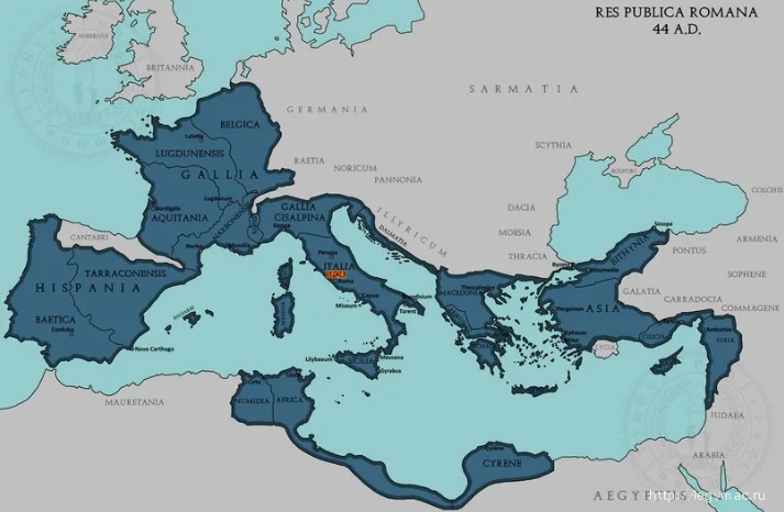 Карта Римской республики, взято с Яндекс.Картинки