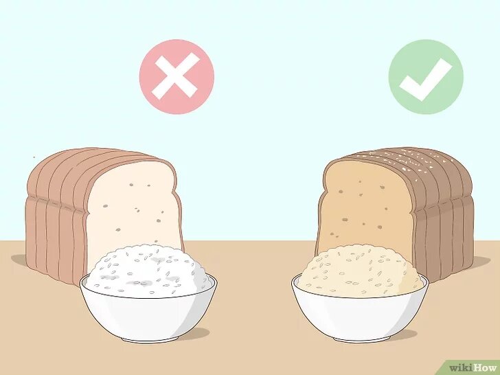 3 Замените очищенные зерновые продукты на цельнозерновые. Во время научного исследования люди, которые употребляли только цельнозерновые продукты (вместе с тем употребляя фрукты и овощи пять раз в день, обезжиренные молочные продукты с низким содержанием жира три раза в день и постное мясо, рыбу или мясо птицы два раза в день) потеряли больше жира на животе, чем другая группа людей, которая придерживалась той же диеты, только с очищенными зерновыми продуктами.[5]