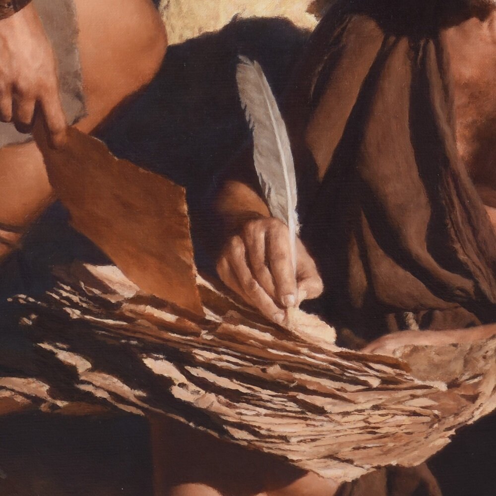 Геннадий Улыбин. "Дневники Всадников Апокалипсиса". (Фрагмент). Холст, масло. 230х580