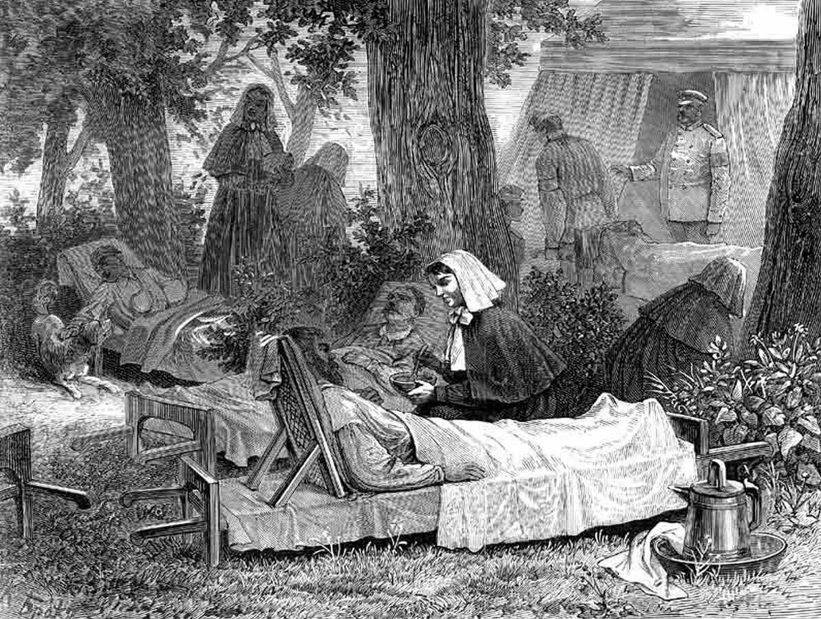 Походный госпиталь. Русско-турецкая война. Фото: http://bakunina-fond.ru