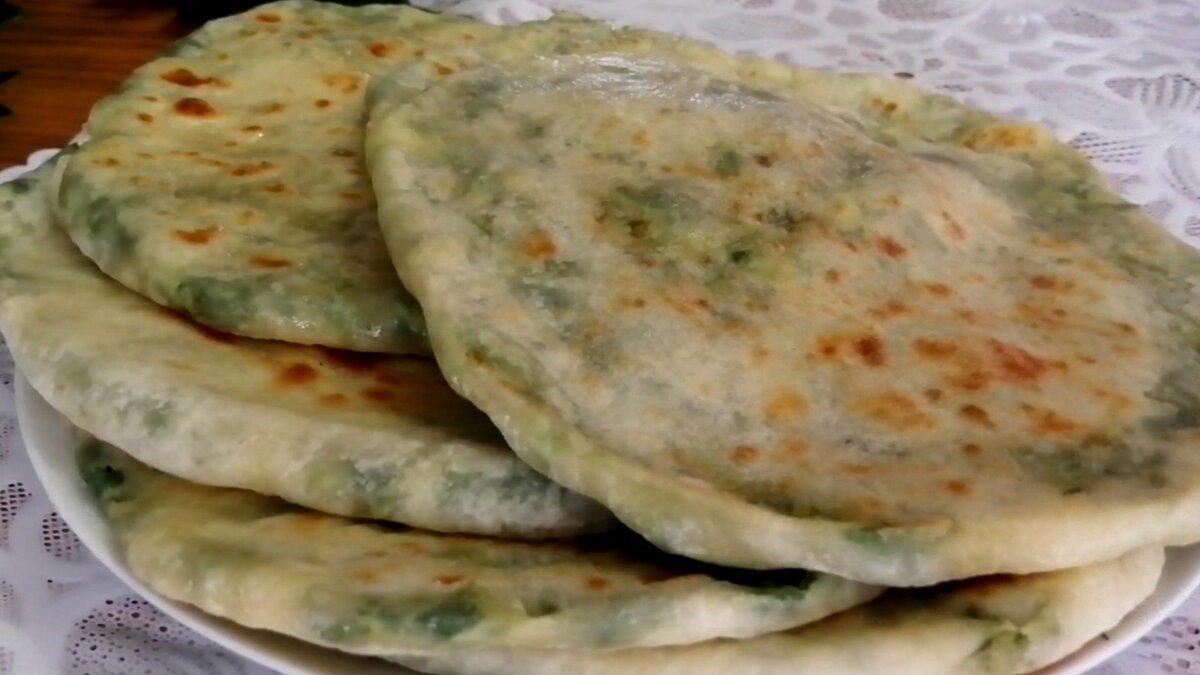 Лепешки с зеленым луком