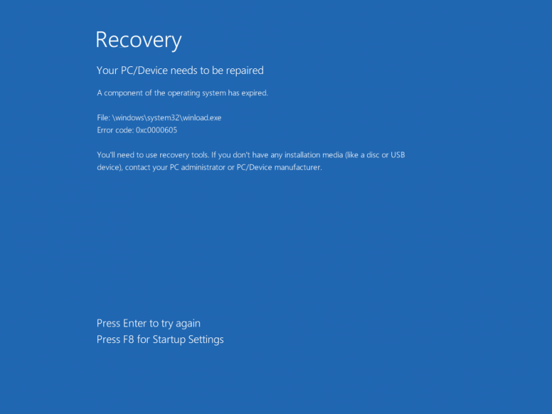 Windows recovered