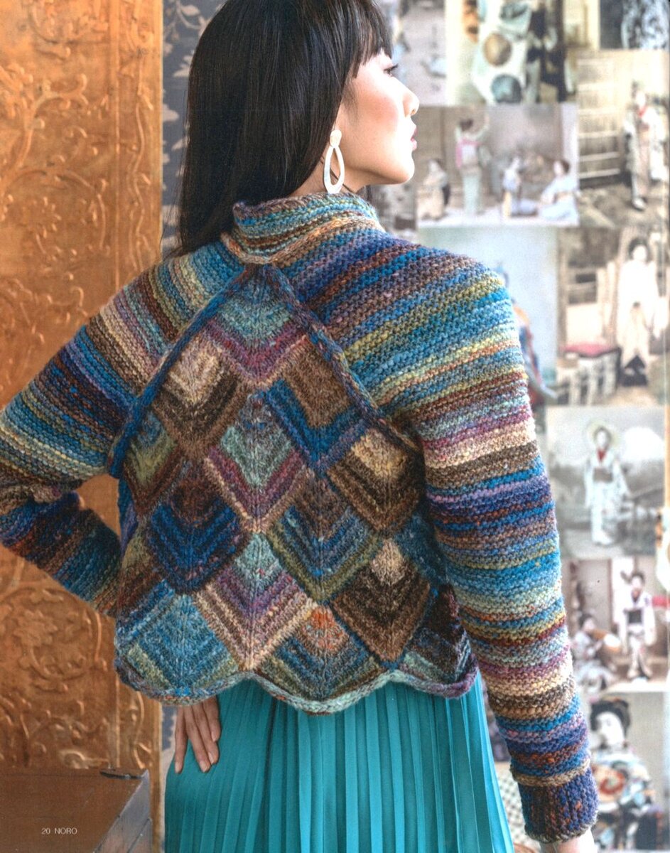 Жакет связанный ромбами