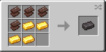 Для крафта требуется незеритовый скрап и золотой слиток в количестве 4 штук.