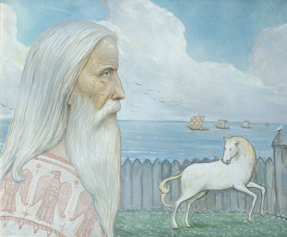 Остров Рюген. Жрец, 1986 год. Триптих "Внуки Гостомысла" Илья Глазунов/Московская государственная картинная галерея народного художника СССР Ильи Глазунова