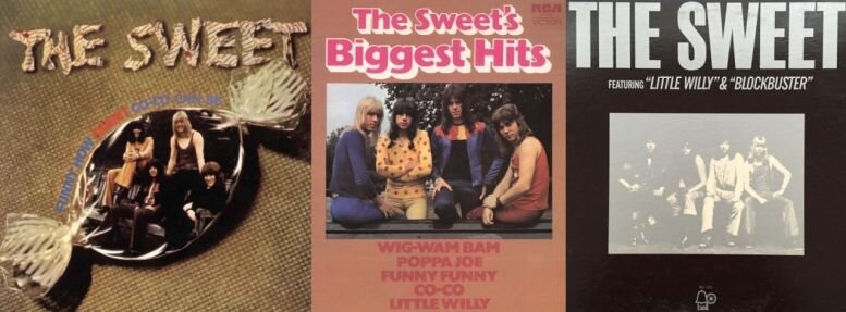 Три альбома группы The Sweet, на которых собраны более 20 песен, записанных на сессиях 1971 года