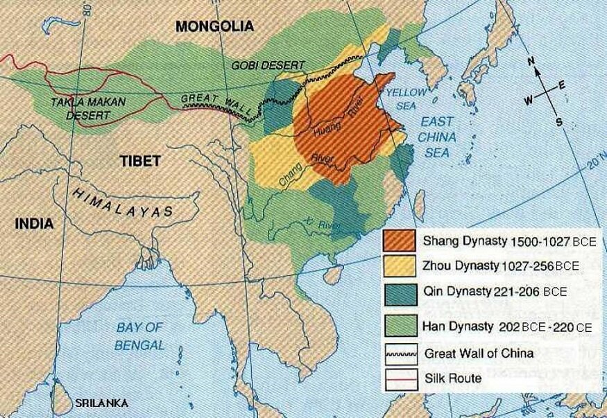 Карта Древнего Китая 