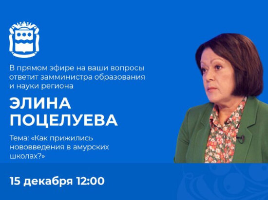     Минобр Амурской области проведет прямой эфир по вопросам нововведений в школе ФОТО: правительство Амурской области