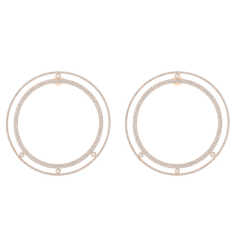 Серьгм Messika Move Romane из розового золота с бриллиантами