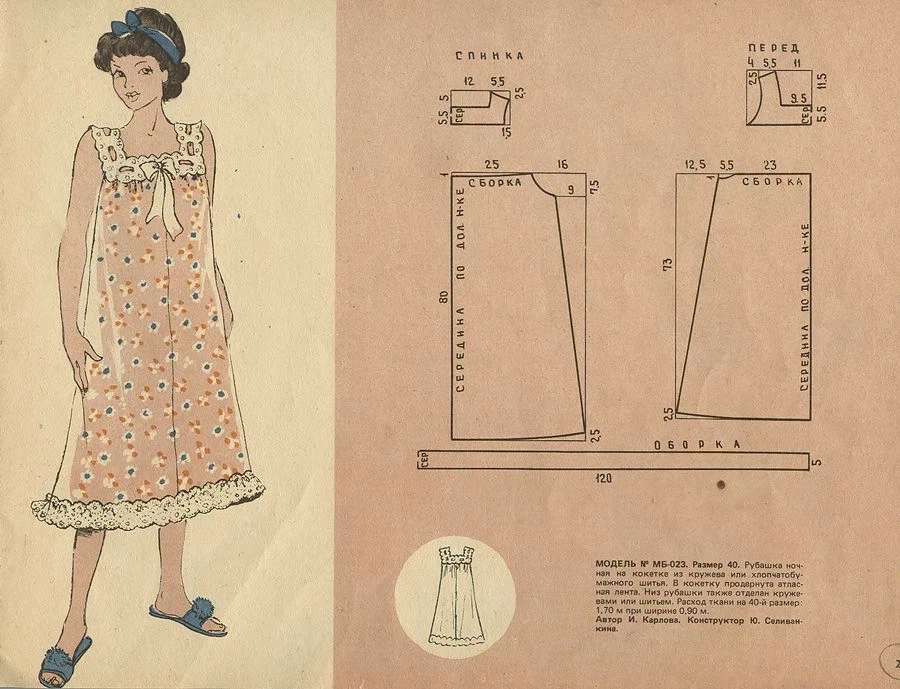 Как построить выкройку ночной сорочки