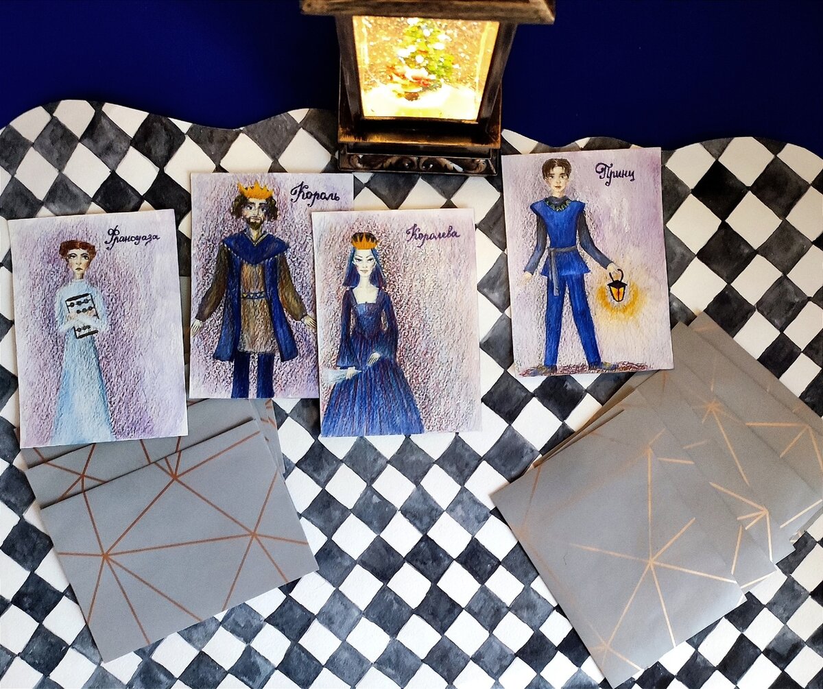 Рисунок автора. Франсуаза, Король, Королева, принц.