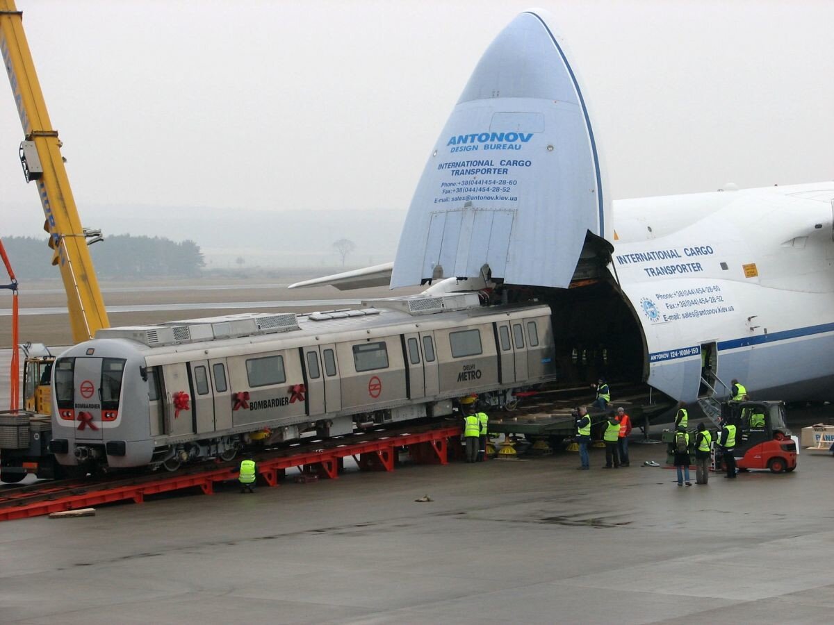 погрузка вагона в Ан-225