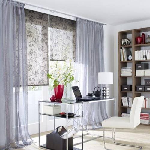 Шторы и жалюзи в единой серой гамме