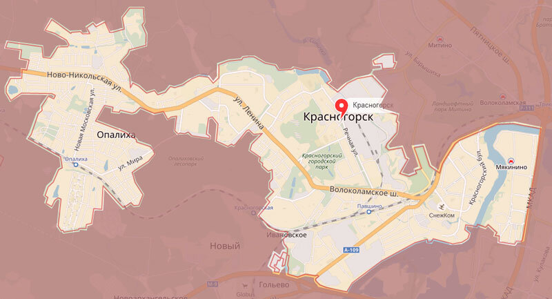 Красногорск карта районов