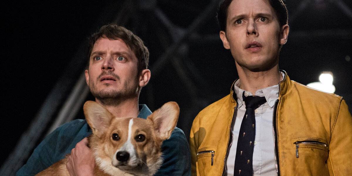 Душка Элайджа, милый пес и Сэм Барнетт.