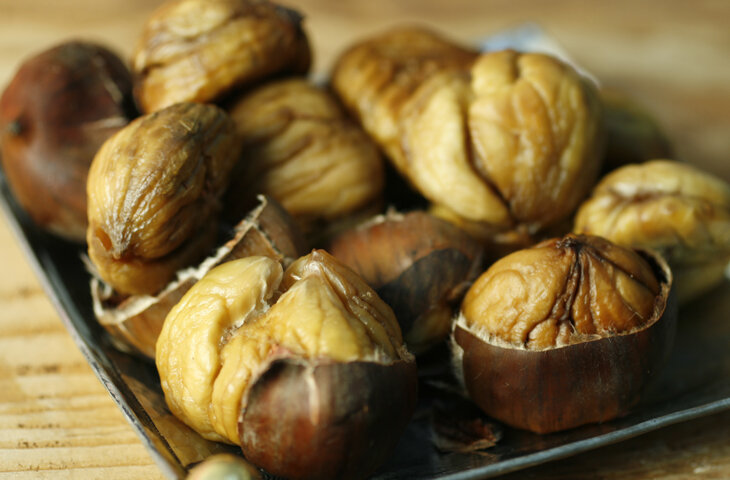 В соответствии с медициной, каштаны впитывают вредные излучения, которое излучаеют наши компьютеры или телевизоры. Стоит поставить несколько плодов каштана  рядом с  часто используемых мониторов. Каштаны способность поглощать излучения месяц. Многие говорят, что для здоровья полезно носить 1-2 каштаны в кармане, а также положить мешочек с ними под кроватью, чтобы обеспечить себе спокойный сон.