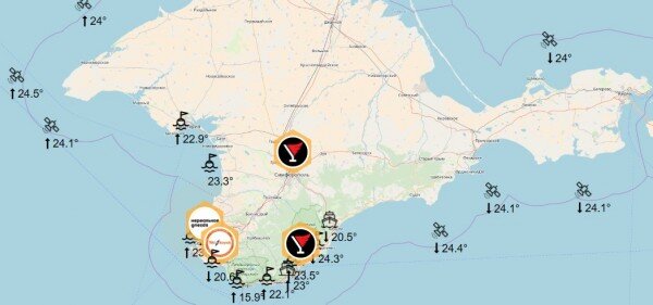 Вода в черном море сейчас. Карта вод Крыма. Температурная карта Крыма в июне. Температура черного моря в июне. Температура морской воды в черном море в Крыму.