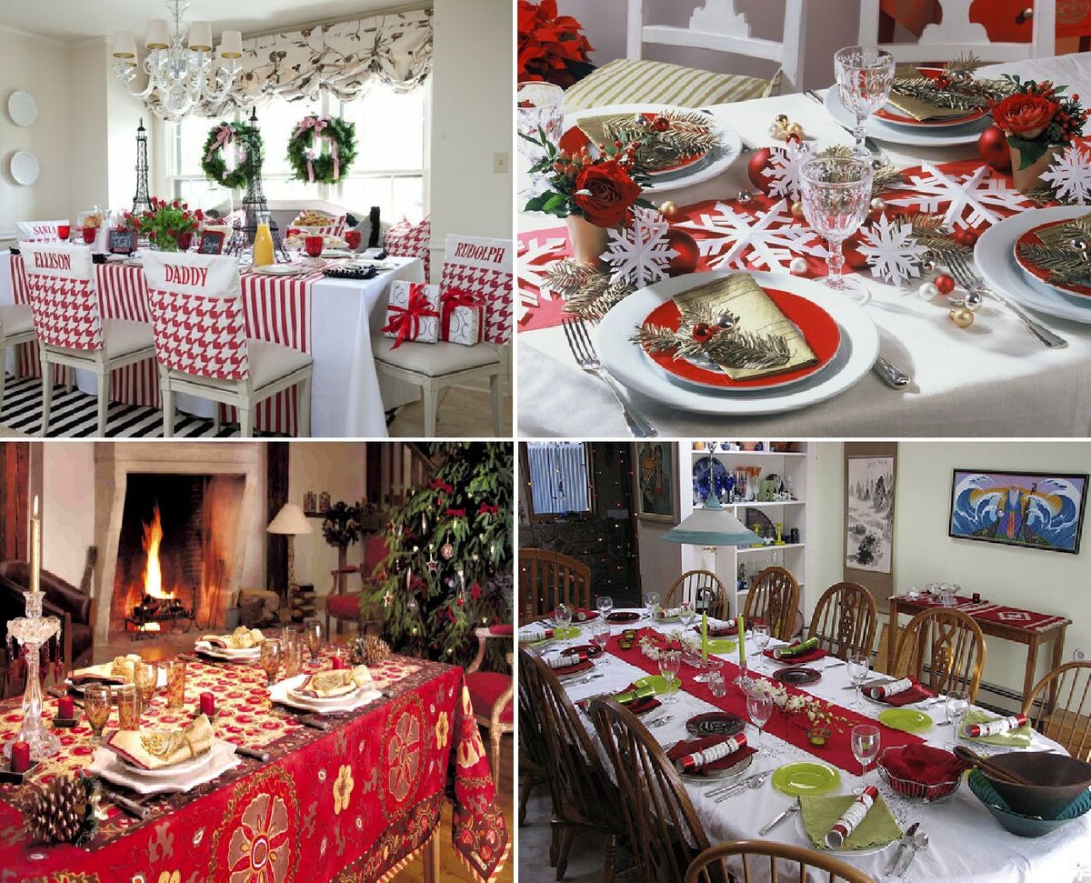 Примеры сервировки стола к встрече Нового года