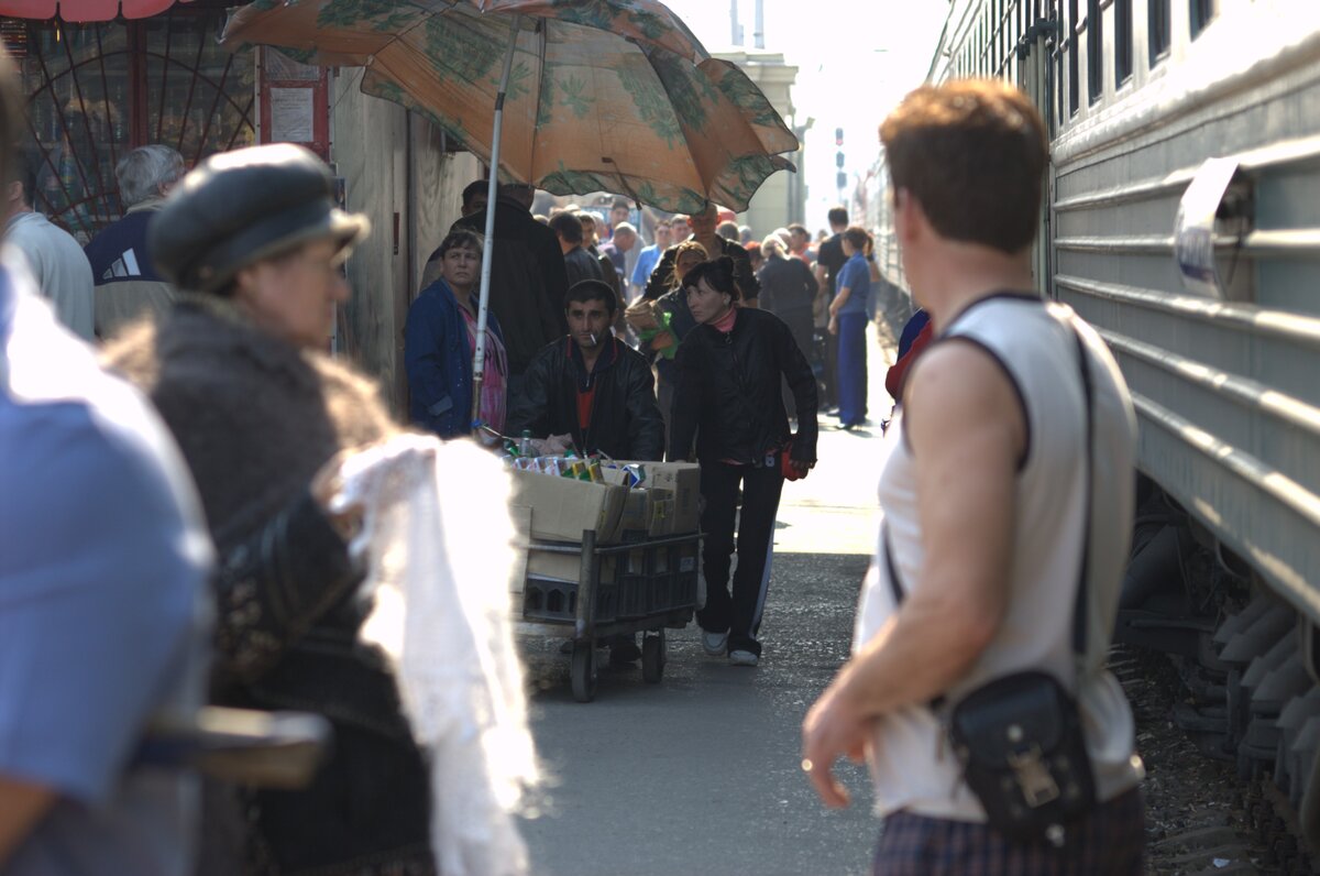 на одной из станций 