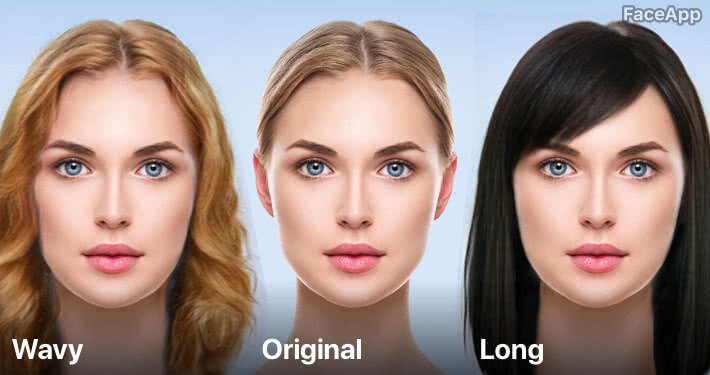 Перврначально FaceApp имело небольшой функционал, изменяющий прическу и цвет волос.
