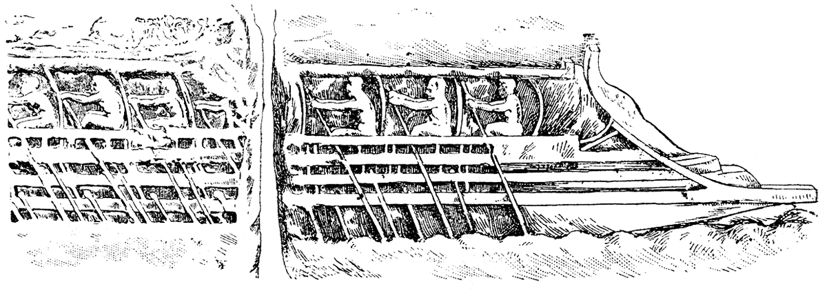 Гребцы триремы. Афинский акрополь.