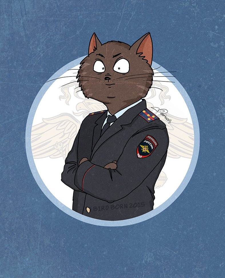 Кот полицейский рисунок