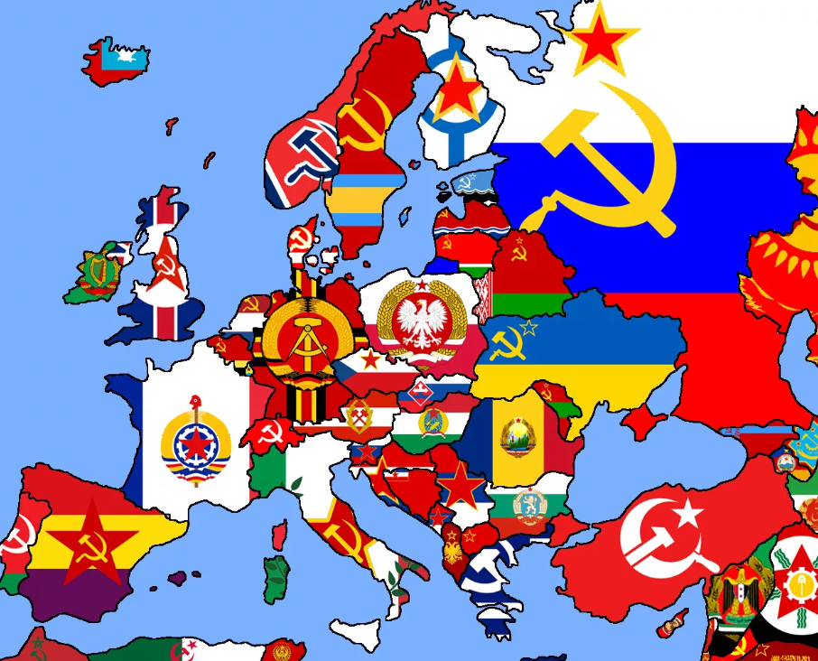 Альтернативные коммунистические флаги Европы. Коммунистические страны. Флаг Коммунистической Европы. Альтернативные флаги стра. Бывший соцлагерь