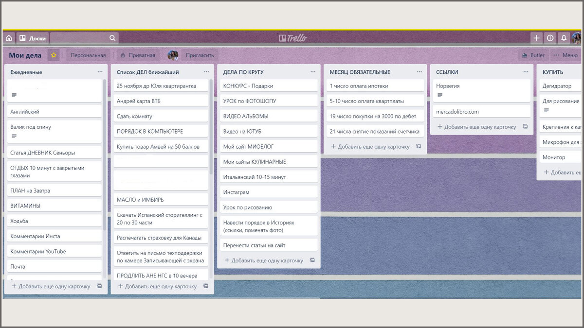 Обрадовалась температуре. Осваиваю программу Trello для тех, кто хочет успевать больше