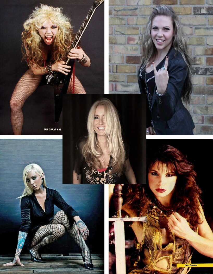 Great Kat, Kobra Paige, Maria Brink, Lee Aaron. Sass Jordan. Фото взяты на Яндекс.Фото. Коллаж -БиС.