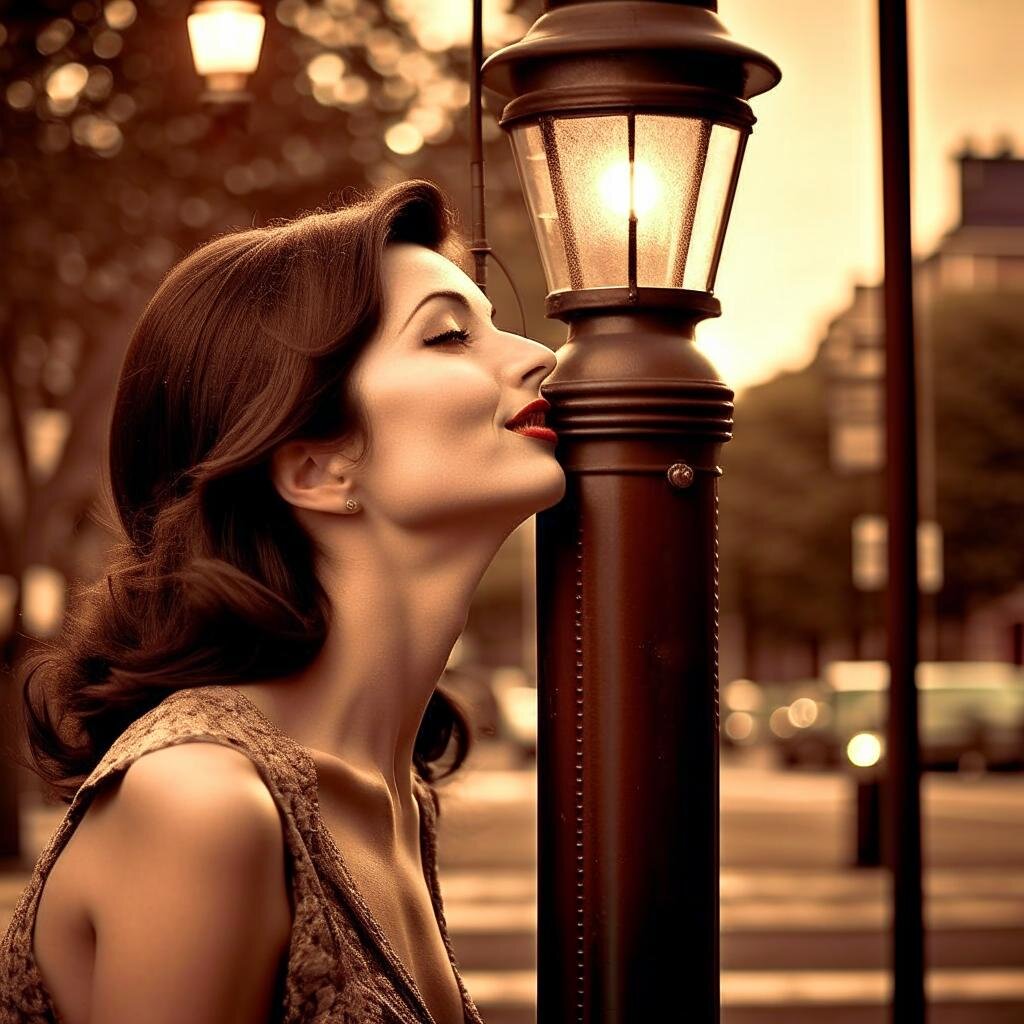 Картинка создана нейросетью Kandinsky 2.2. Так нейросеть видит странное поведение женщины 🙂