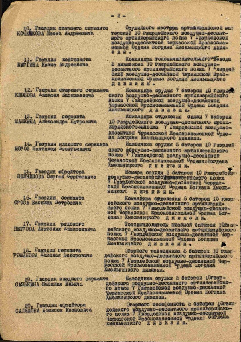 Наградные документы С.С. Немчинова