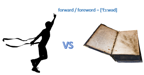 Английские омофоны - forward / foreword = [ʹfɔ:wəd] 